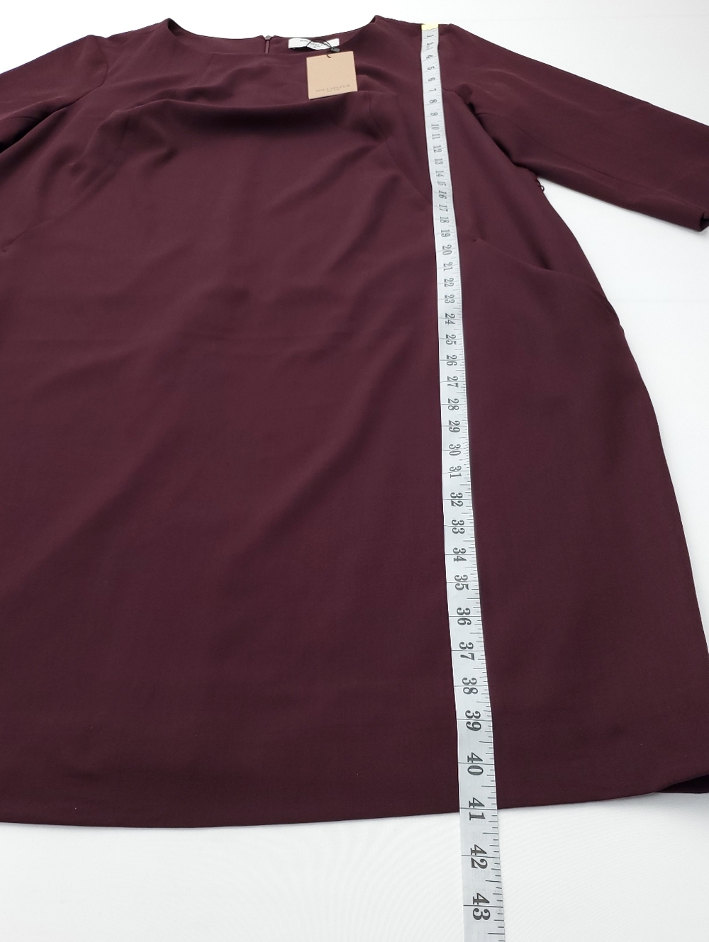 NEW MM. Lafleur Etsuko Claret Midi Dress Burgandy/maroon 3/4 Sleeve Office Sz +3 - Picture 4 of 15